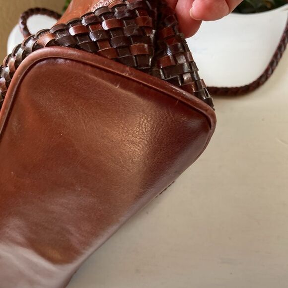 M C Brown Embossed Faux Shoulder Bag - Picture 7 of 16